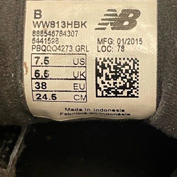 NEW BALANCE WW 813H WOMEN’S BLACK LEATHER WALKING SHOE DUAL STRAPS US SIZE 7.5 - Picture 9 of 10